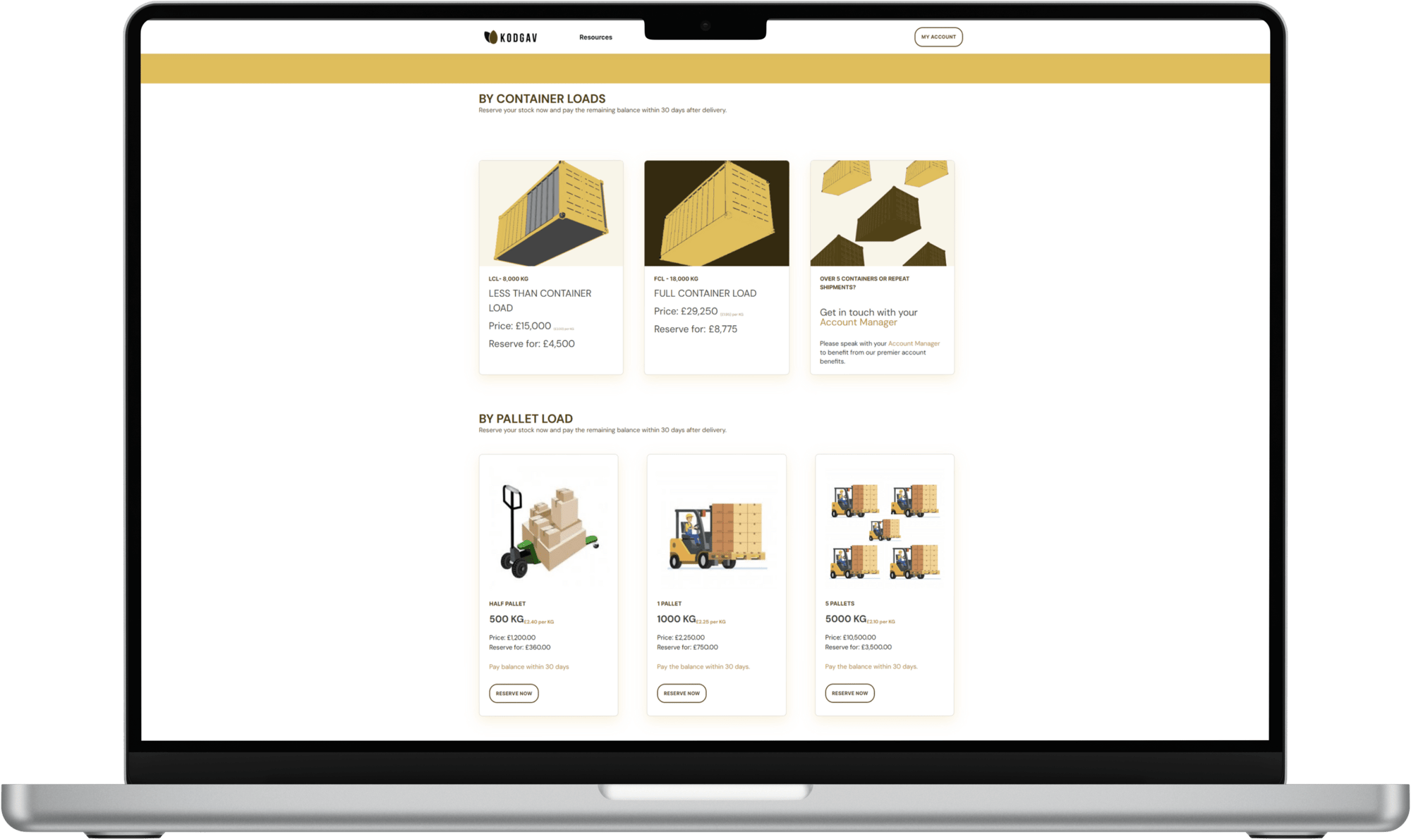 kodgav's ingredient sourcing platform